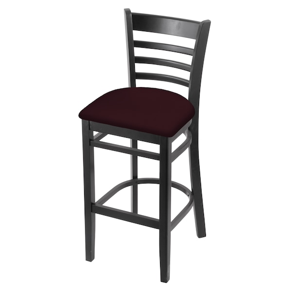 Holland Bar Stool Co 30" Bar Stool, Black Finish, Canter Bordeaux Seat 314030Blk005 - main